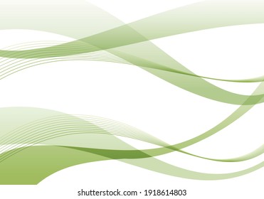 Flowing yellow-green curve background illustration material