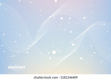 flowline with curve and twisted particle dots on gradient blue background for infographic brochure template website advertisement banner technology package presentation label design vector eps.