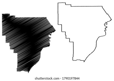 Floyd County, Indiana (U.S. County, United States Of America, USA, U.S., US) Map Vector Illustration, Scribble Sketch Floyd Map