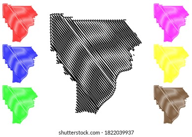 Floyd County, Indiana (U.S. County, United States Of America) Map Vector Illustration, Scribble Sketch Map