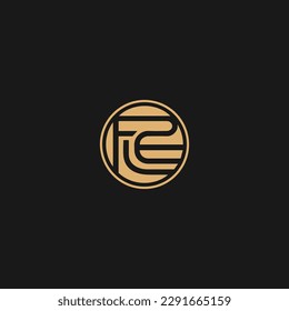 Logo de la carta circular FLP. Plantilla de vector creativo FLP
