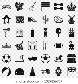 Flsg icons set. Simple style of 36 flsg vector icons for web for any design