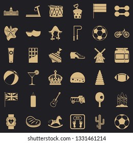 Flsg icons set. Simple style of 36 flsg vector icons for web for any design