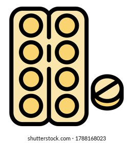Flu blister icon. Outline flu blister vector icon for web design isolated on white background