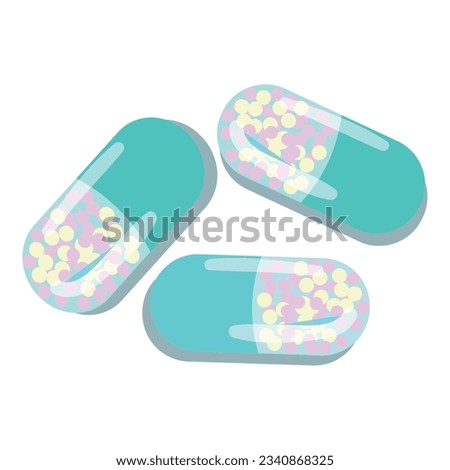 Flu capsule icon cartoon vector. Medicine patient. Home clinic