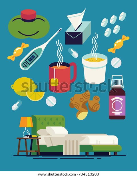 Flu Cold Fighters Musthaves Cool Vector Stock Vector (Royalty Free ...