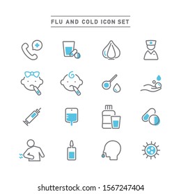 FLU AND COLD ICON SET