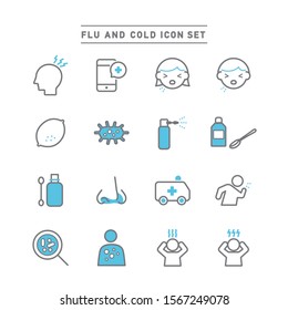 FLU AND COLD ICON SET