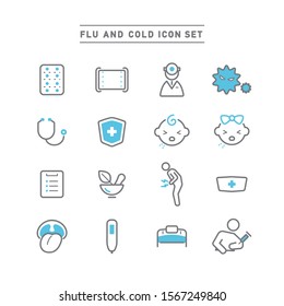 FLU AND COLD ICON SET