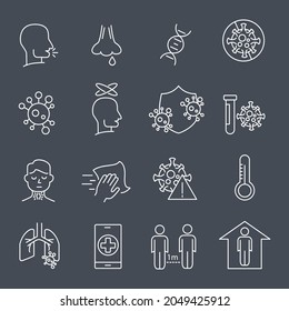 Flu and coronavirus icons set. Flu and coronavirus pack symbol vector elements for infographic web
