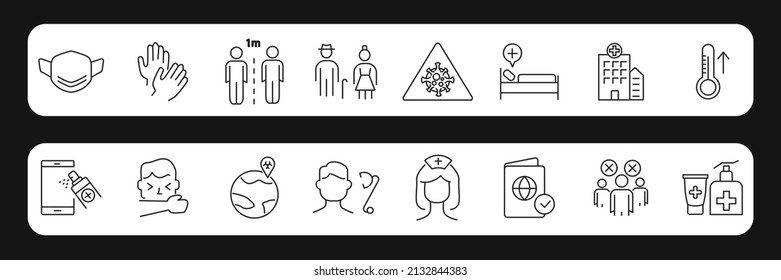 Flu and coronavirus  icons set .Flu and coronavirus pack symbol vector elements for infographic web
