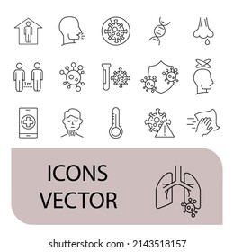Flu and coronavirus  icons set . Flu and coronavirus  pack symbol vector elements for infographic web