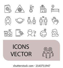 Grippe- und Koronavirus-Symbole setzen. Flu- und Coronavirus-Packung, Vektorelemente für Infografik-Web
