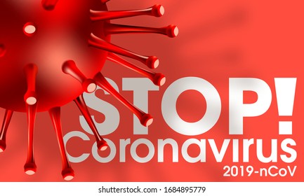 Flu COVID-19 virus cell virus background. China pathogen respiratory coronavirus 2019-ncov flu outbreak medical illustration. Background with realistic 3d red virus cells