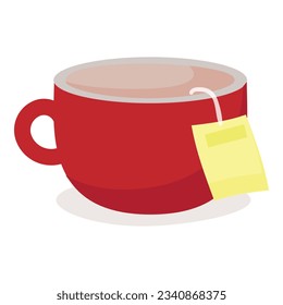 Flu hot tea cup icon cartoon vector. Virus cold. Medicine home