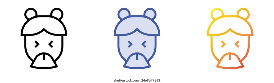 flu icon. Linear, Blue Fill and Gradient Style Design Isolated On White Background