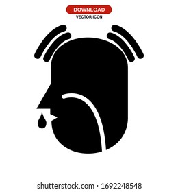 Icono de la gripe o logotipo símbolo de signo aislado Ilustración vectorial - Iconos vectoriales de estilo negro de alta calidad
