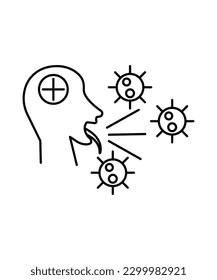Grippe-Symbol, Vektorsymbol der besten Linie.