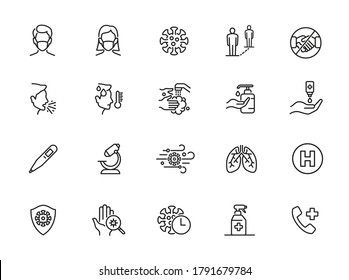 Covid19 Protect Icons Setvector Stock Vector (Royalty Free) 1722409060