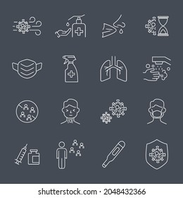Flu icons set. Flu pack symbol vector elements for infographic web