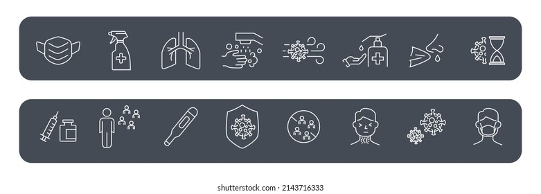 Flu icons set . Flu pack symbol vector elements for infographic web
