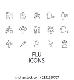 flu icons set . flu pack symbol vector elements for infographic web