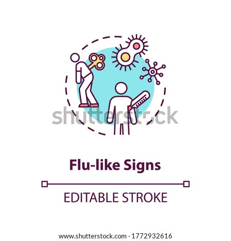 Flu like signs concept icon. Acute bacterial prostatitis symptom, infectious disease, mens healthcare problem idea thin line illustration. Vector isolated outline RGB color drawing. Editable stroke