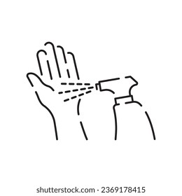 Flu line icon. Flu and coronavirus vector icon. Collection of linear simple web icons such as hygiene, disinfection, symptoms, treatment, virus, prevention and other