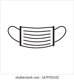 Icono vectorial de máscara de grifo. Diseño de letreros planos con mascarilla medicinal. Pictograma del símbolo de la máscara médica
