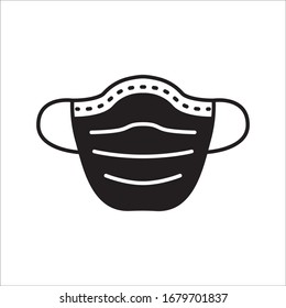 Icono vectorial de máscara de grifo. Diseño de letreros planos con mascarilla medicinal. Pictograma del símbolo de la máscara médica