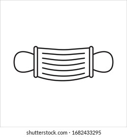 Flu mask vector icon. Medicine mask flat sign design. Doctor mask symbol pictogram