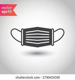 Flu mask vector icon. Medicine mask flat sign design. Doctor mask symbol pictogram