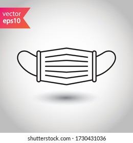 Flu mask vector icon. Medicine mask flat sign design. Doctor mask symbol pictogram