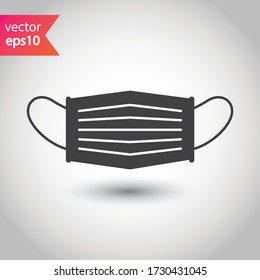 Icono vectorial de máscara de grifo. Diseño de signos planos de mascarilla médica. Pictograma de símbolo de máscara de doctor