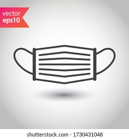 Flu mask vector icon. Medicine mask flat sign design. Doctor mask symbol pictogram