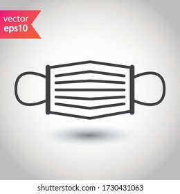 Flu mask vector icon. Medicine mask flat sign design. Doctor mask symbol pictogram