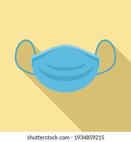 Flu medical mask icon. Flat illustration of flu medical mask vector icon for web design