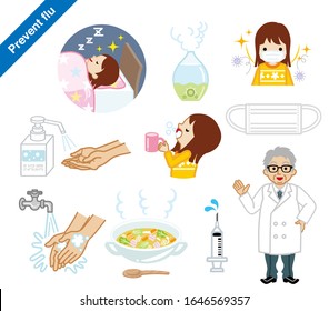 Flu Prevention Clip Art Set