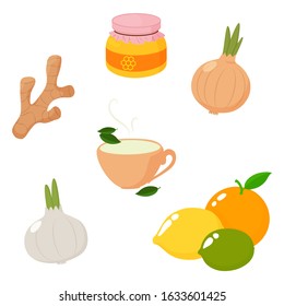 Flu Prevention Kit. Set for the prevention of infectious diseases. Vector illustration for design.