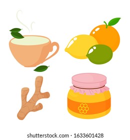 Flu Prevention Kit. Set for the prevention of infectious diseases. Vector illustration for design.