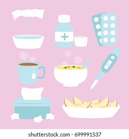 Flu Season Cartoon Vector Collection