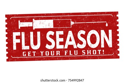 Flu Season Grunge Rubber Stamp On White Background, Vector Illustration