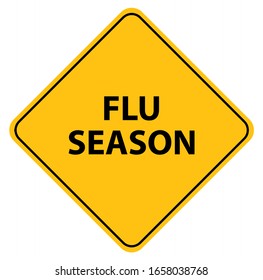 Flu Season Sign On White Background