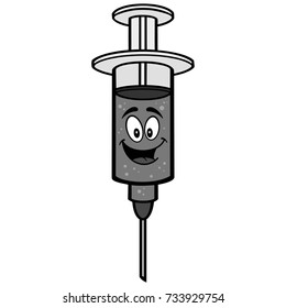 Flu Shot Cartoon Illustration