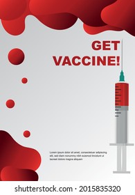 El concepto de disparo de gripe en el fondo blanco. Es hora de vacunar. Recibe tu vacuna contra la gripe. Jeringa con frasco de vacuna. Ilustración vectorial de inmunización para sitios web, aplicaciones, afiches, banner.