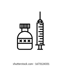 Flu Shot icon. Flat Vector Graphic in White Background.