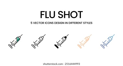 Flu Shot ícones definir ilustração de stock de vetor