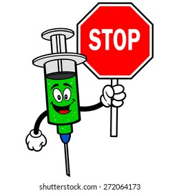 Flu Shot with Stop Sign