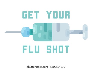 Flu Shot Vaccine Badge Set Syringe Stock Vector (Royalty Free ...