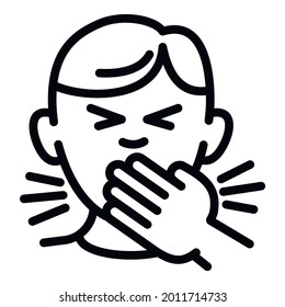 Flu sneeze icon. Outline flu sneeze vector icon for web design isolated on white background